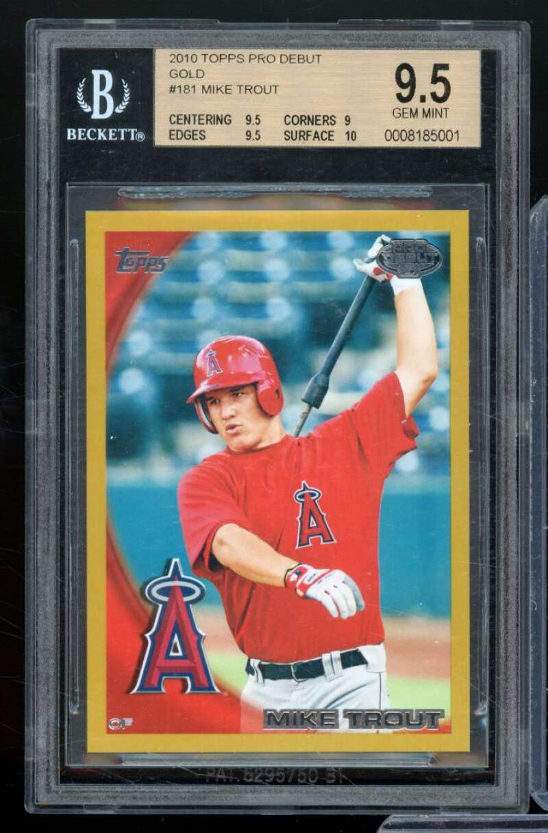 Mike Trout Rookie Card 2010 Topps Pro Debut Gold #181 BGS 9.5 Image 1