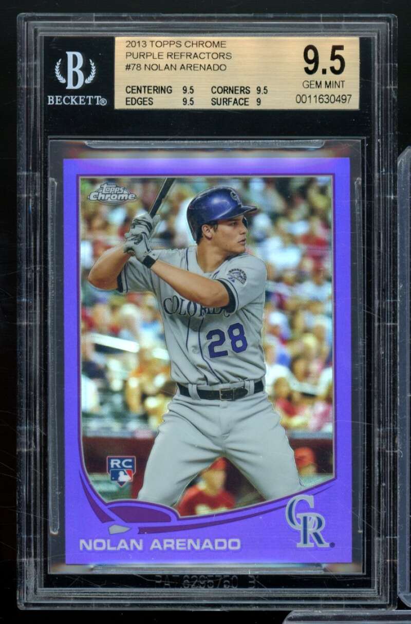 Nolan Arenado Card 2013 Topps Chrome Purple Refractors #78 BGS 9.5 Image 1