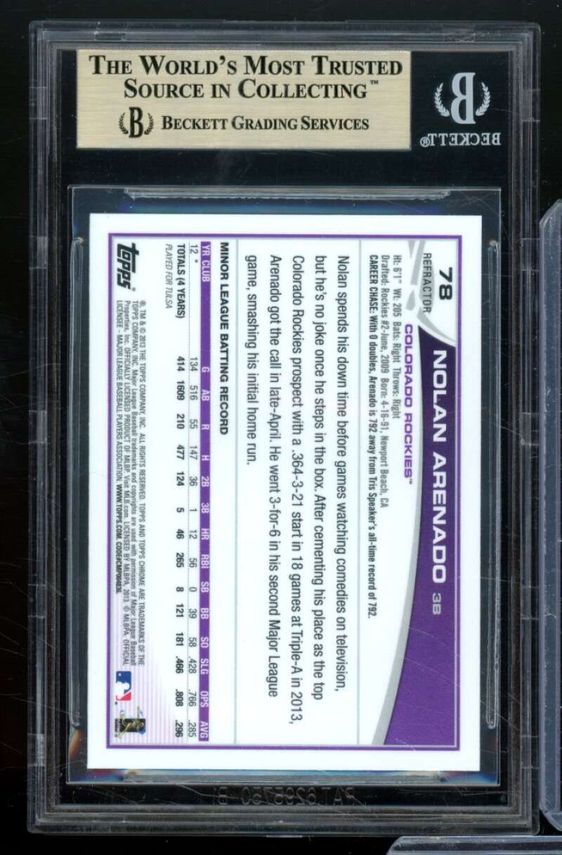 Nolan Arenado Rookie Card 2013 Topps Chrome X-Fractors #78 BGS 9.5 Image 2