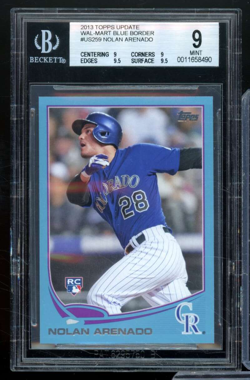 Nolan Arenado Rookie Card 2013 Topps Update Wal-Mart Blue Border #US259 BGS 9 Image 1