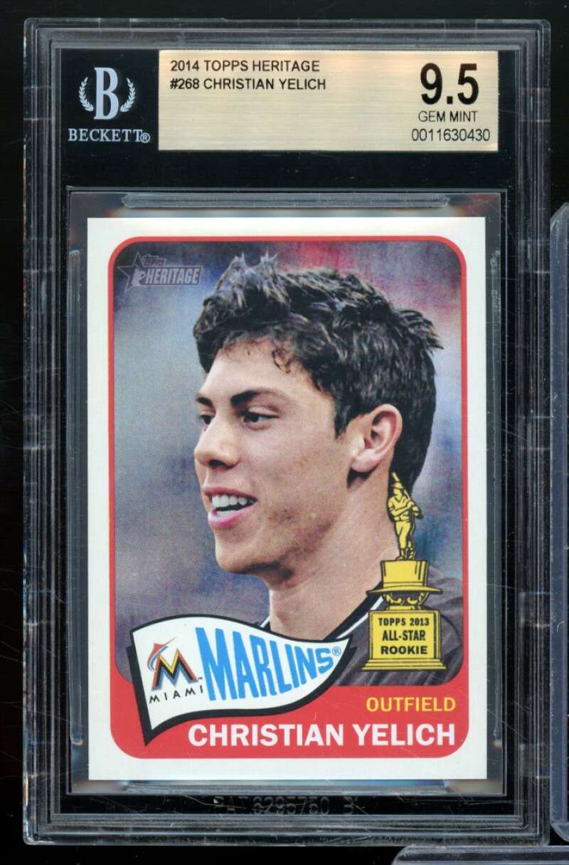 Christian Yelich Rookie Card 2014 Topps Heritage #268 BGS 9.5 Image 1