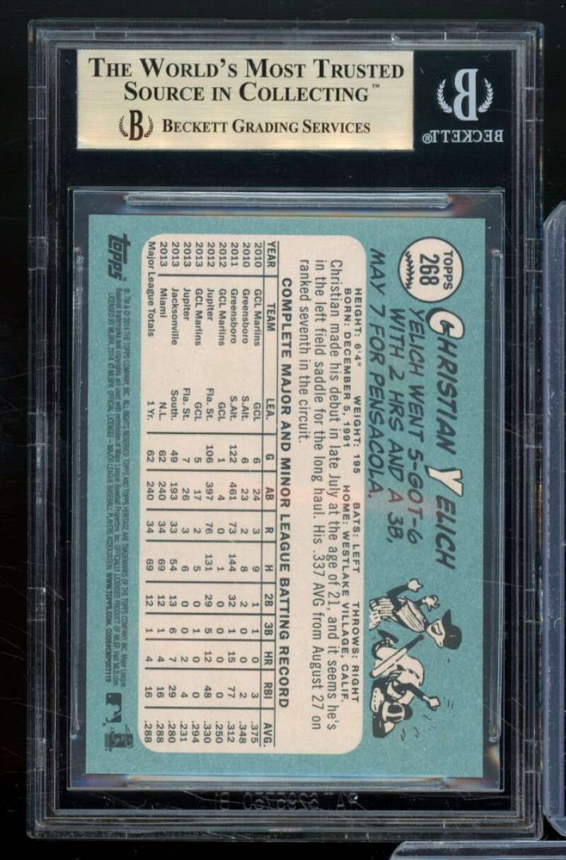 Christian Yelich Rookie Card 2014 Topps Heritage #268 BGS 9.5 Image 2