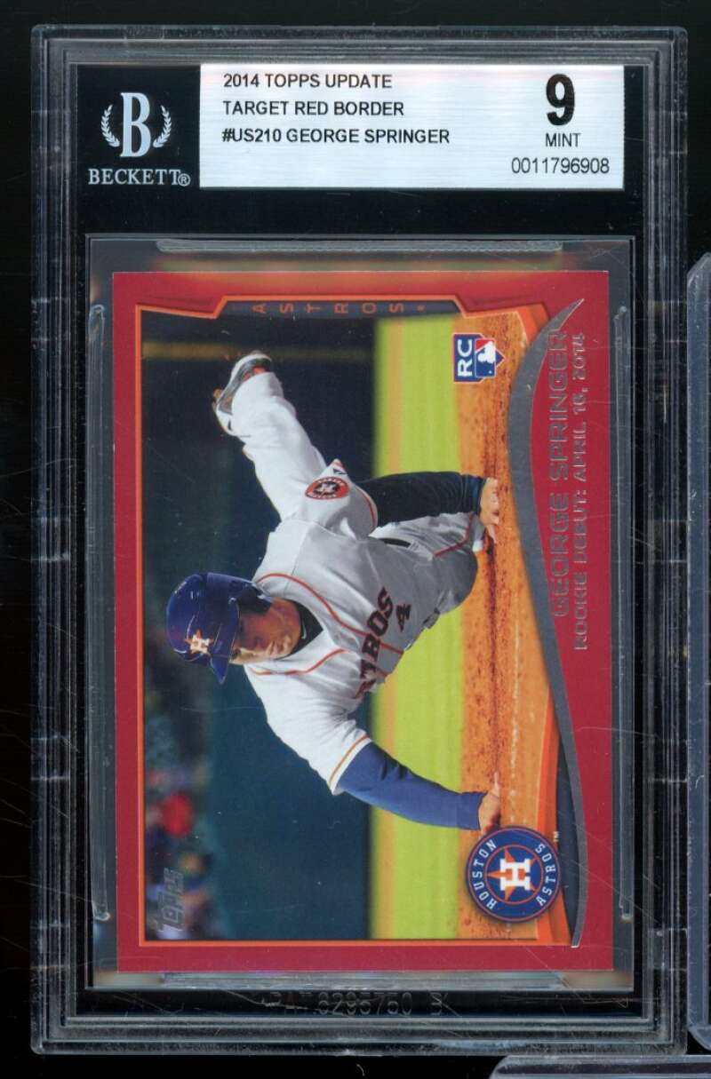 George Springer Card 2014 Topps Update Target Red Border #US210 BGS 9 Image 1