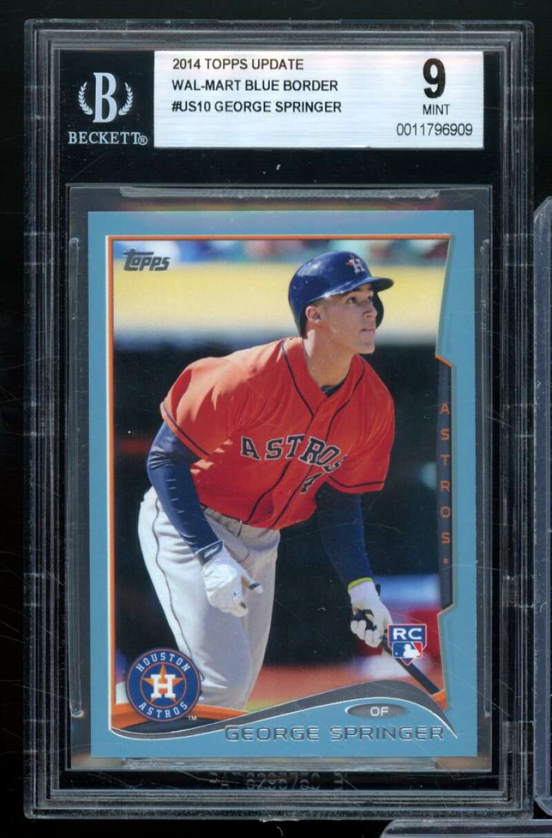 George Springer Rookie Card 2014 Topps Update Wal-Mart Blue Border #US10 BGS 9 Image 1