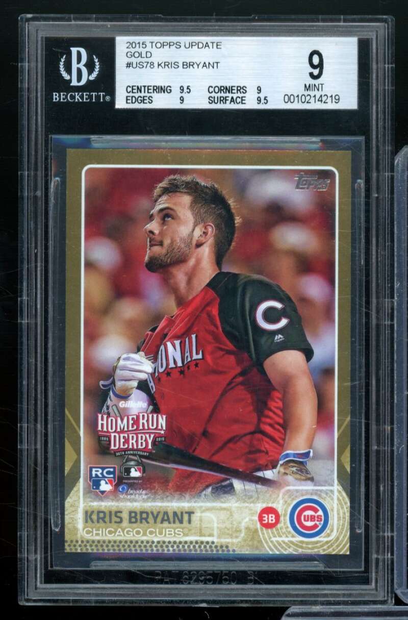 Kris Bryant Rookie Card 2015 Topps Update Gold #US78 BGS 9 Image 1