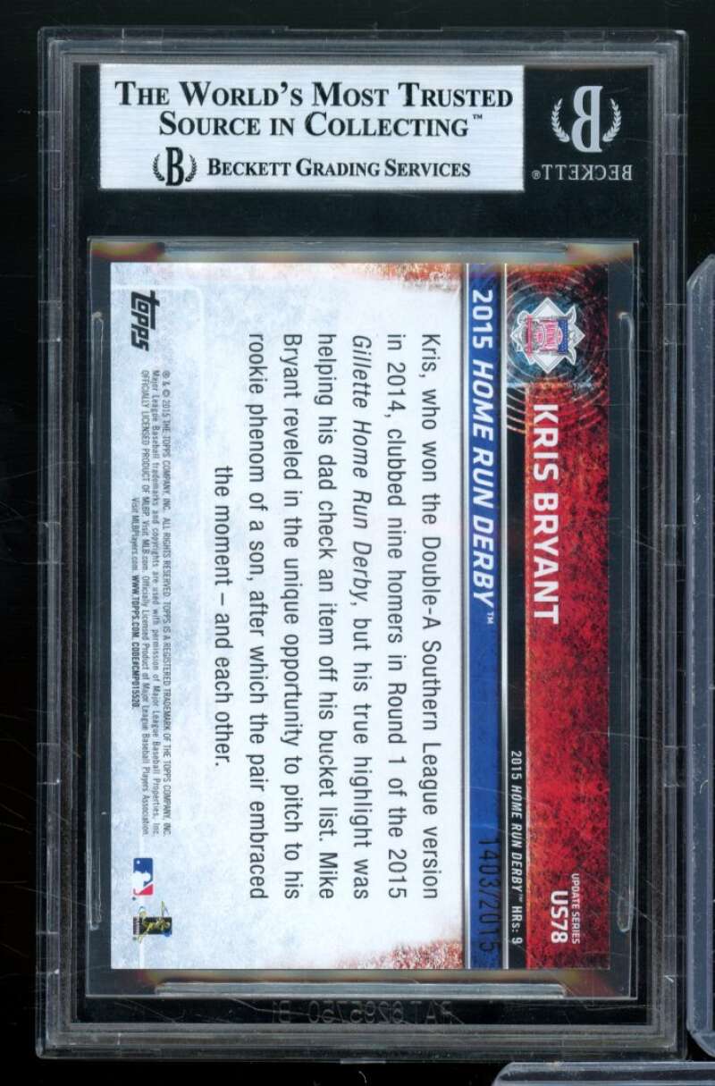 Kris Bryant Rookie Card 2015 Topps Update Gold #US78 BGS 9 Image 2