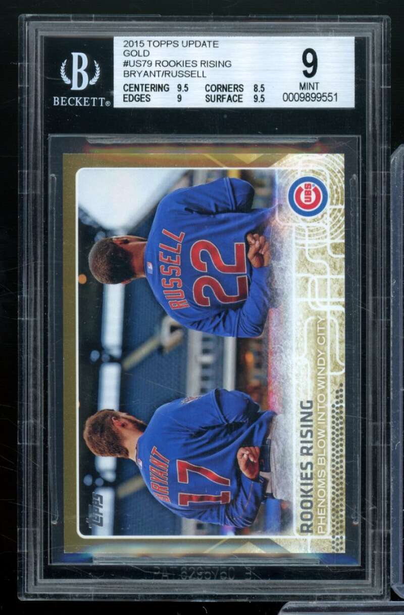 Kris Bryant/Russell Card 2015 Topps Update Gold #US79 BGS 9 Image 1