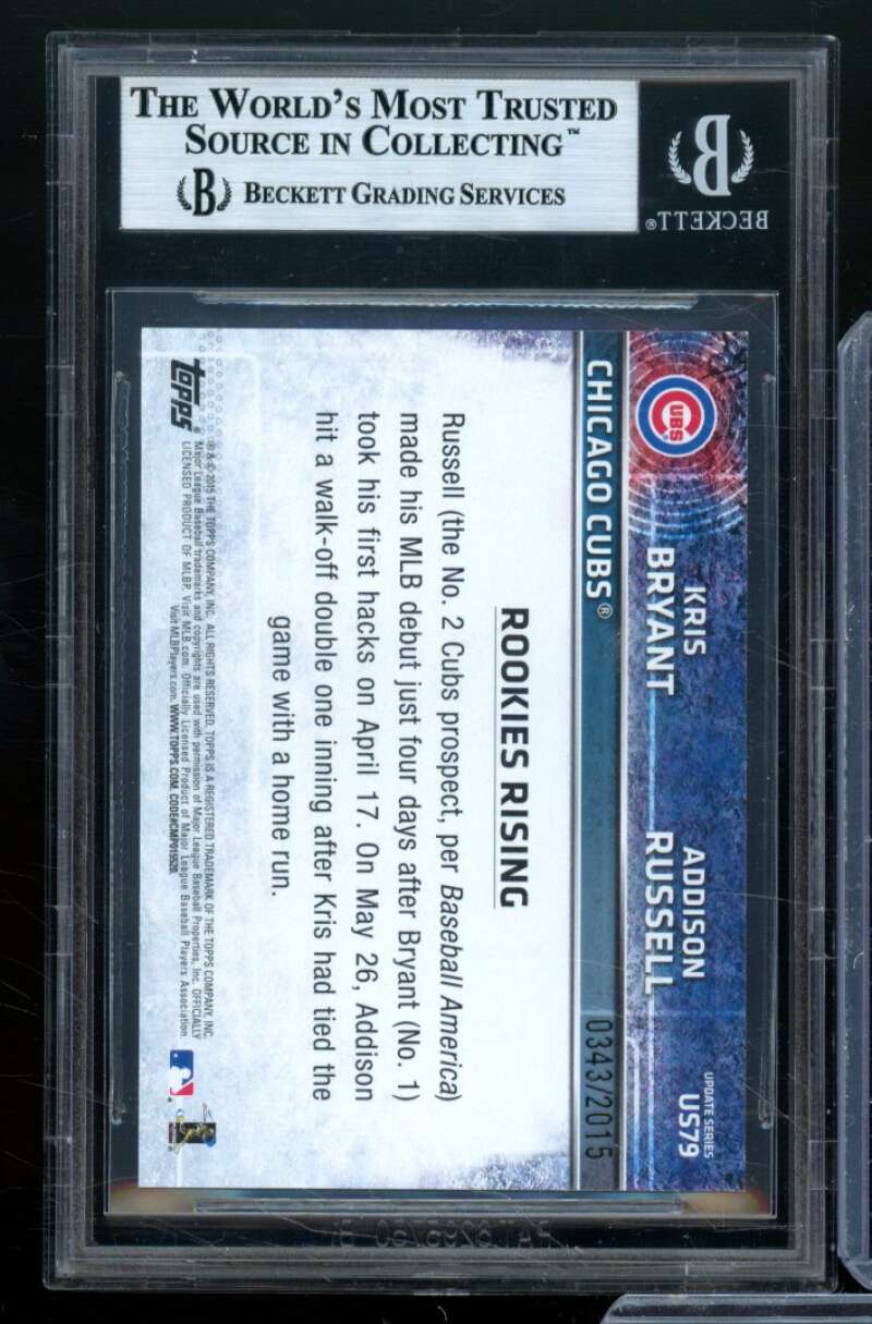 Kris Bryant/Russell Card 2015 Topps Update Gold #US79 BGS 9 Image 2