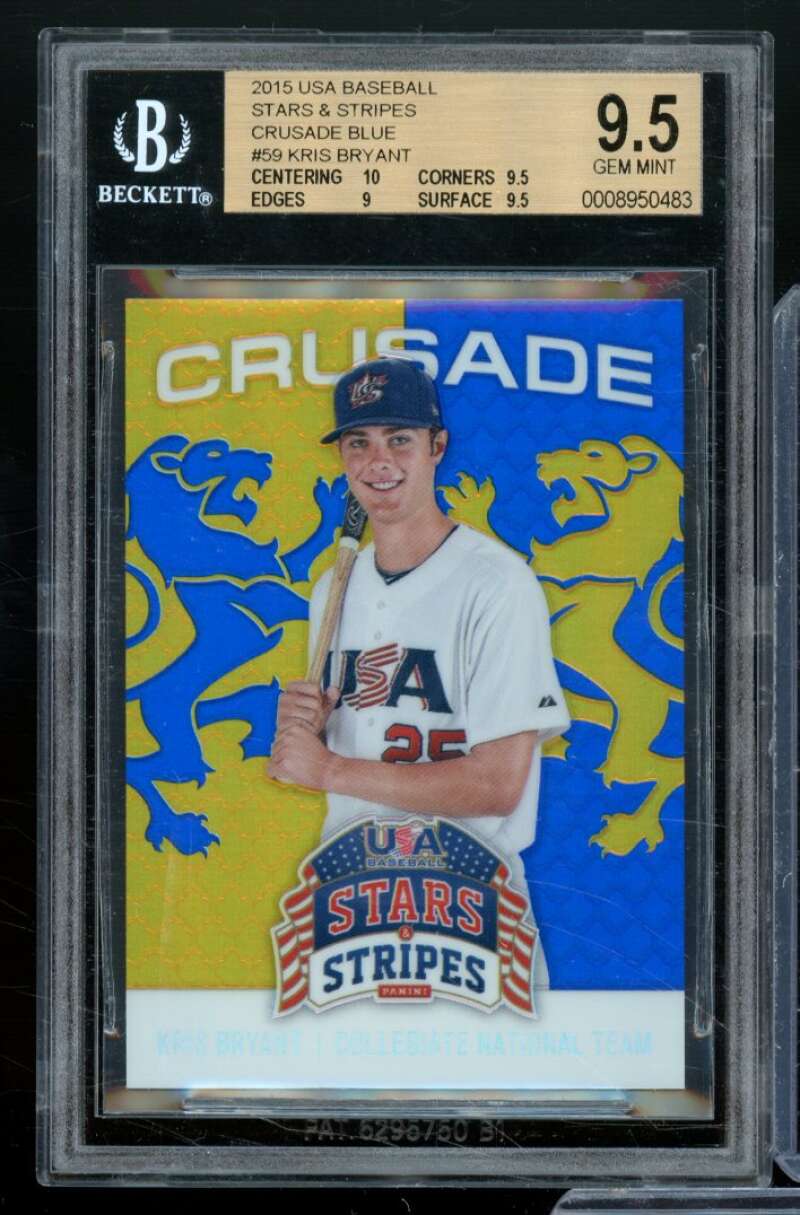 Kris Bryant Rookie Card 2015 USA Baseball Stars Stripes Crusade Blue #59 BGS 9.5 Image 1