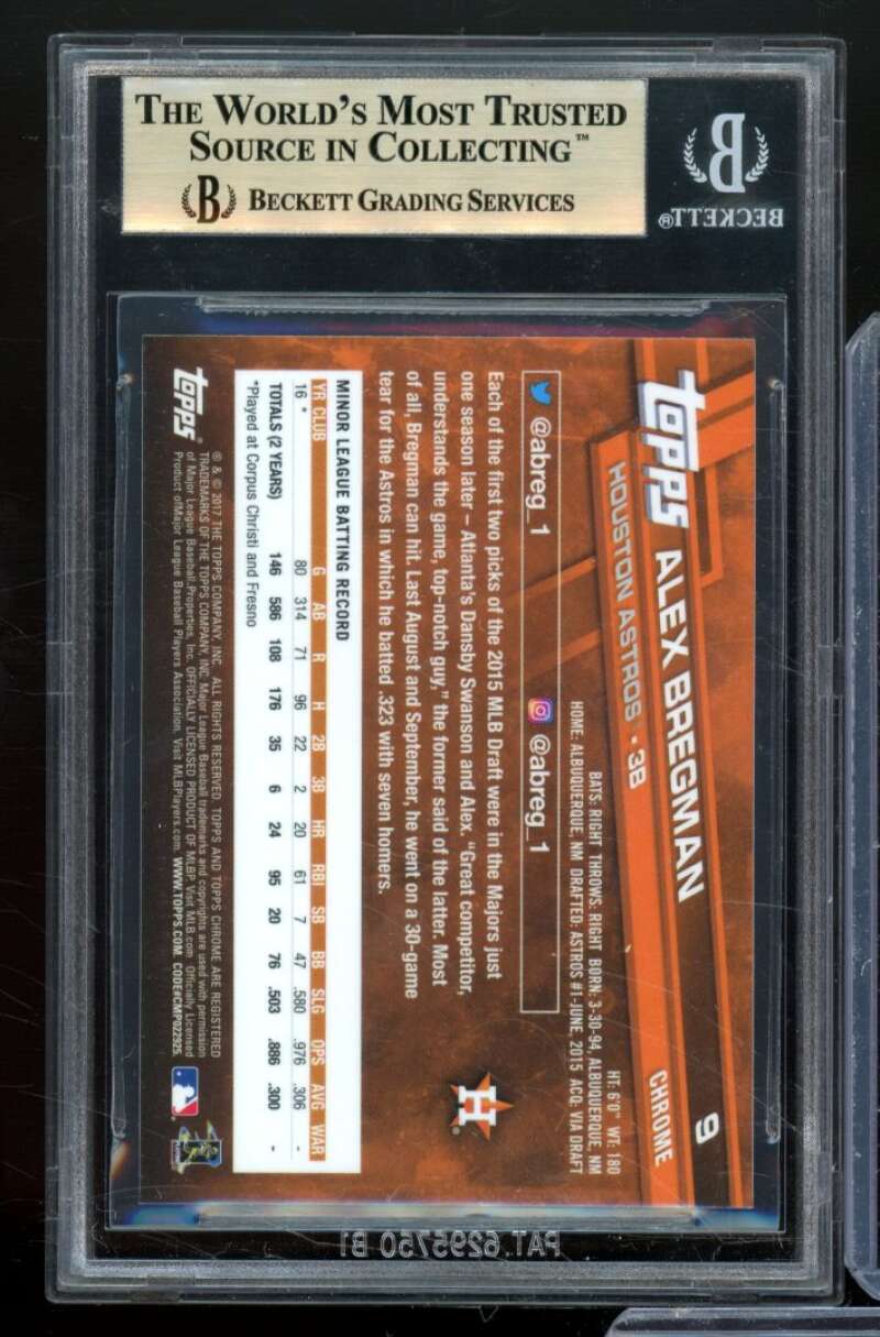 Alex Bregman Rookie Card 2017 Topps Chrome #9A BGS 9.5 Image 2