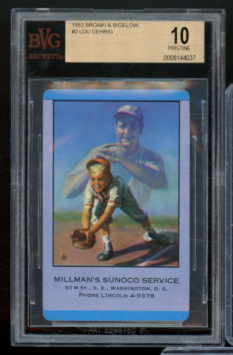 Lou Gehrig Card 1953 Brown Bigelow #2 (PRISTINE) BVG BGS 10 Image 1