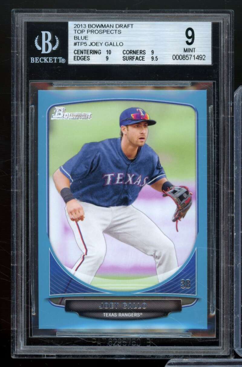 Joey Gallo Rookie Card 2013 Bowman Draft Blue #TP5 BGS 9 Image 1