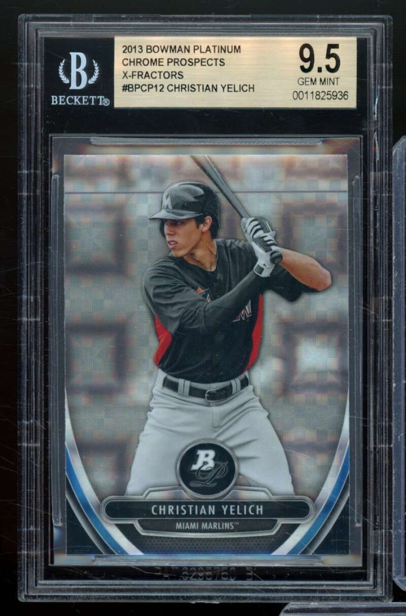 Christian Yelich 2013 Bowman Platinum Chrome Prospects X-Fractors #12 BGS 9.5 Image 1