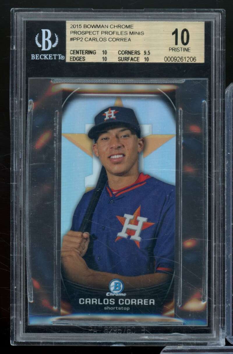 Carlos Correa 2015 Bowman Chrome Prospect Profiles Minis #PP2 (PRISTINE) BGS 10 Image 1