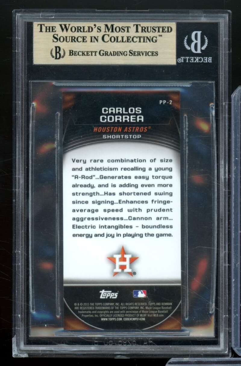 Carlos Correa 2015 Bowman Chrome Prospect Profiles Minis #PP2 (PRISTINE) BGS 10 Image 2