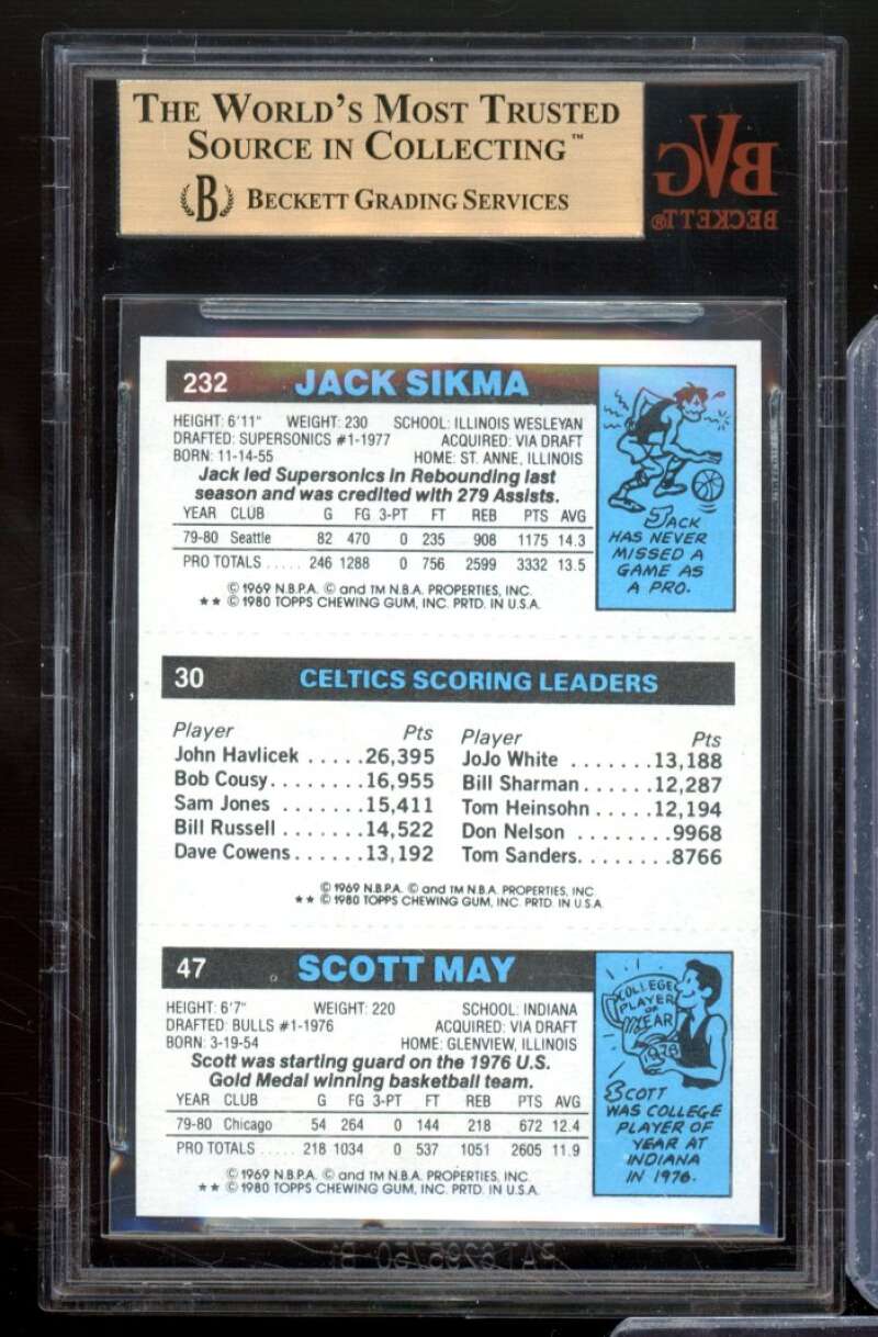 Sikma/May/Larry Bird Rookie Card 1980-81 Topps #98 BVG BGS 9.5 Image 2