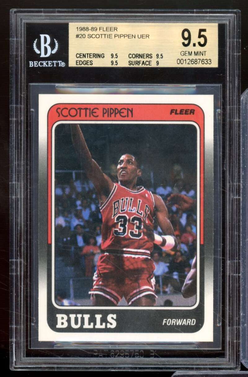 Scottie Pippen Rookie Card 1988-89 Fleer #20 BGS 9.5 Image 1