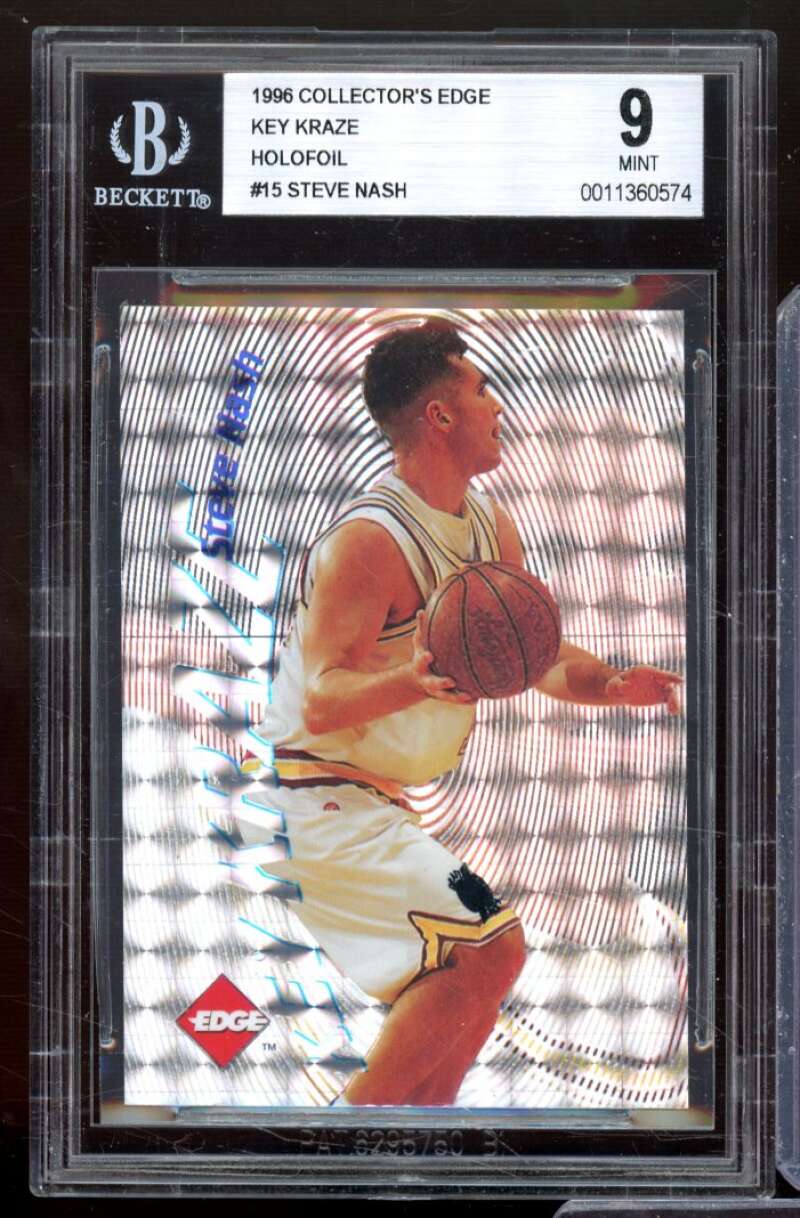 Steve Nash Rookie Card 1996 Collector's Edge Key Kraze Holofoil #15 BGS 9 Image 1