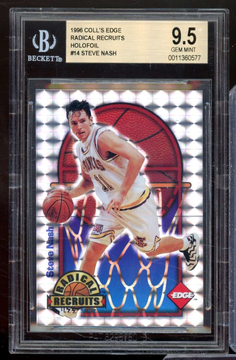 Steve Nash Rookie 1996 Collector's Edge Radical Recruits Holofoil #14 BGS 9.5 Image 1