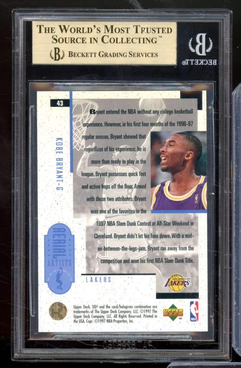 Kobe Bryant Rookie Card 1996-97 UD3 #43 BGS 9.5 Image 2