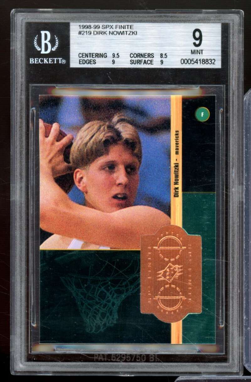 Dirk Nowitzki Rookie Card 1998-99 SPX Finite #219 BGS 9 Image 1