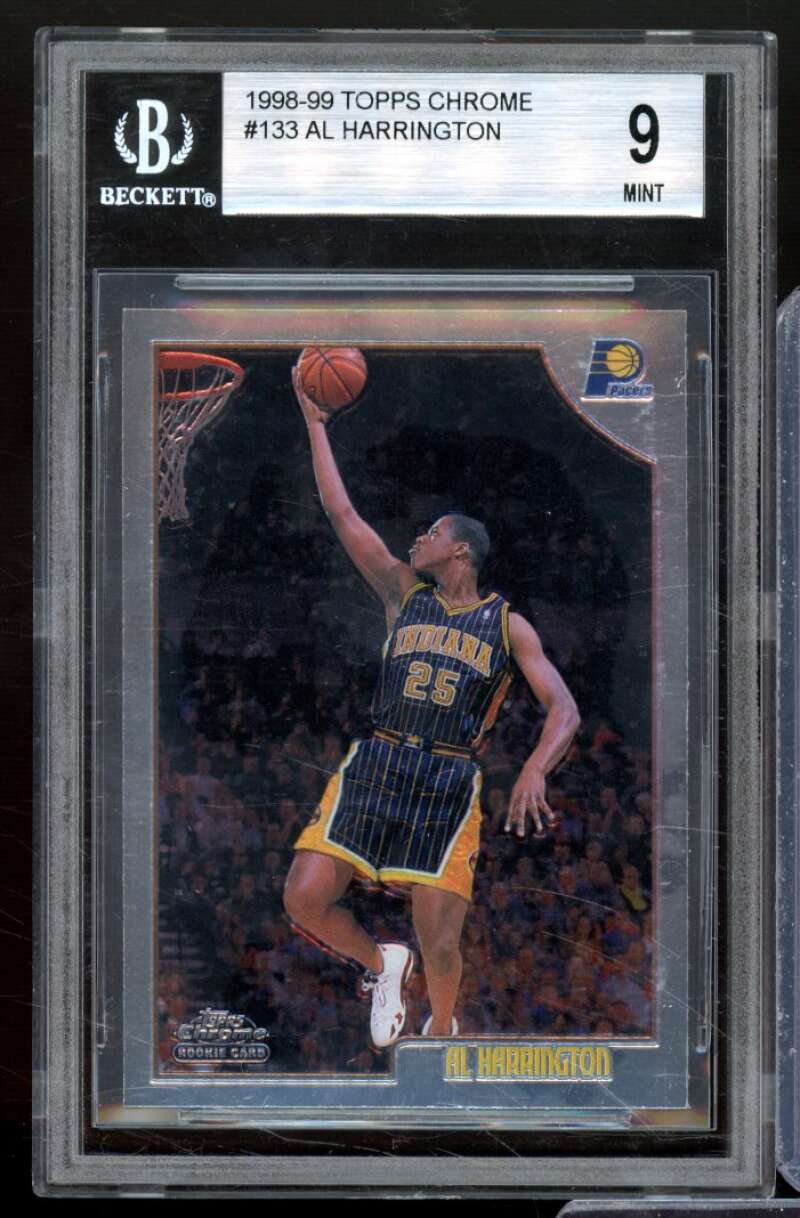 Al Harrington Rookie Card 1998-99 Topps Chrome #133 BGS 9 Image 1