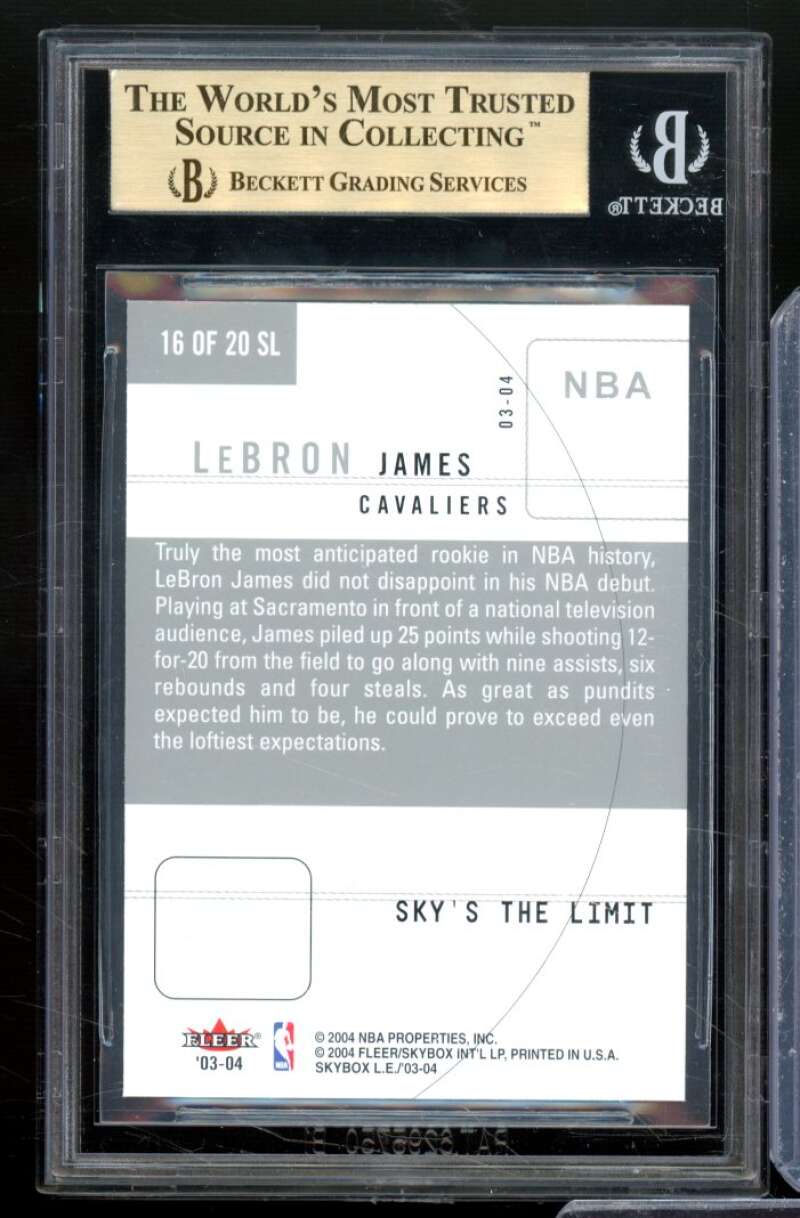 LeBron James Rookie Card 2003-04 Skybox LE #16 BGS 9.5 Image 2