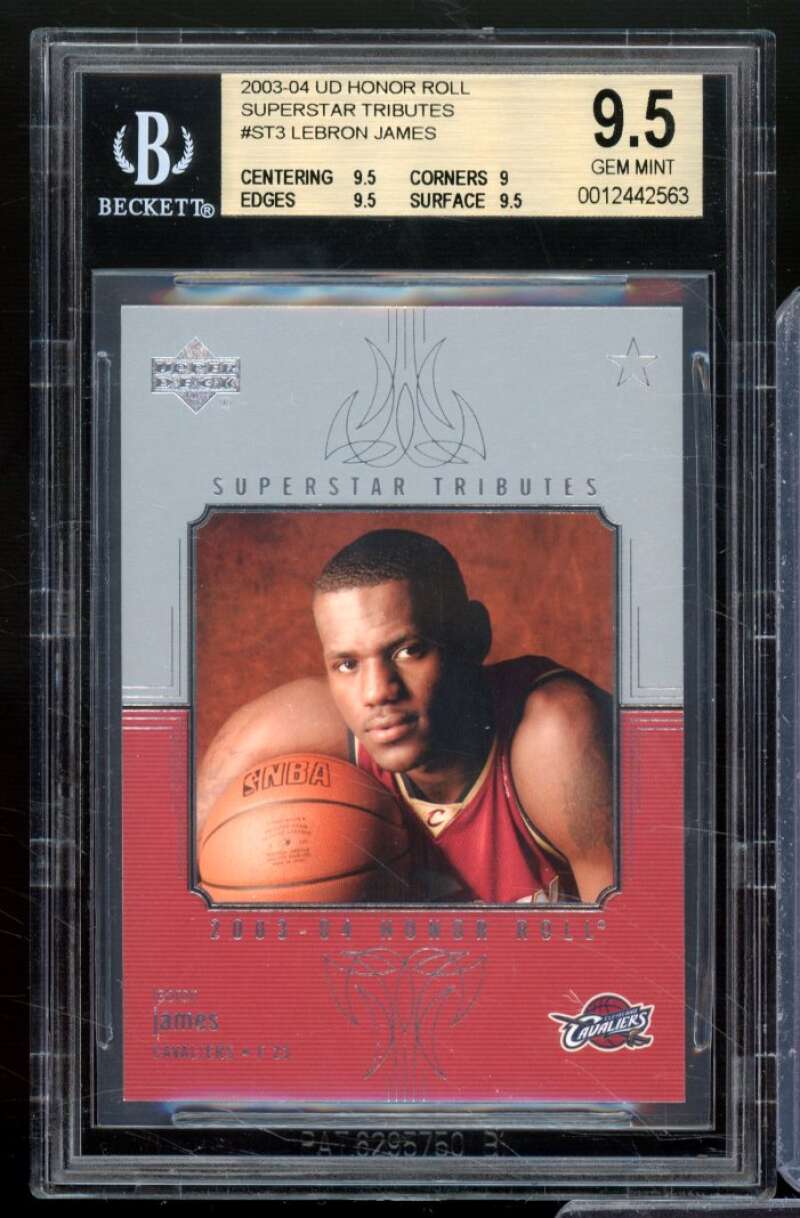 LeBron James Rookie Card 2003-04 UD Honor Roll Superstar Tributes #ST3 BGS 9.5 Image 1