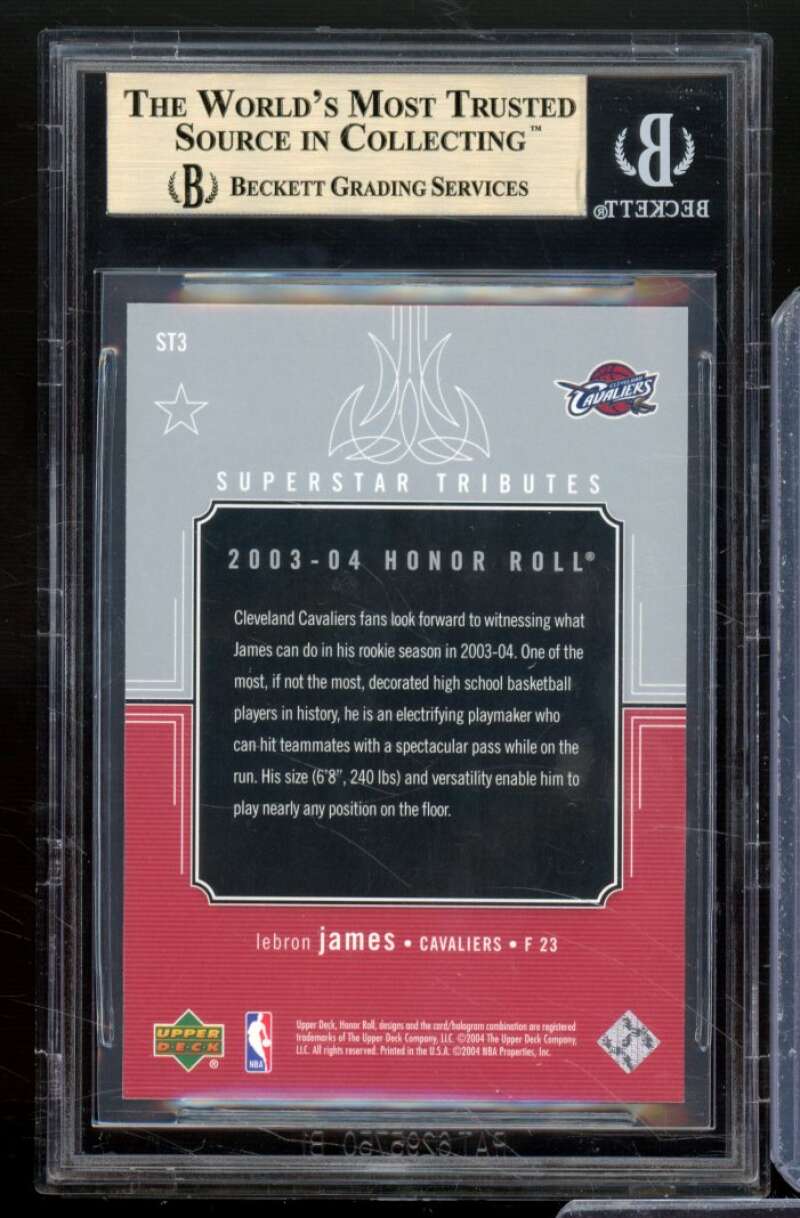 LeBron James Rookie Card 2003-04 UD Honor Roll Superstar Tributes #ST3 BGS 9.5 Image 2