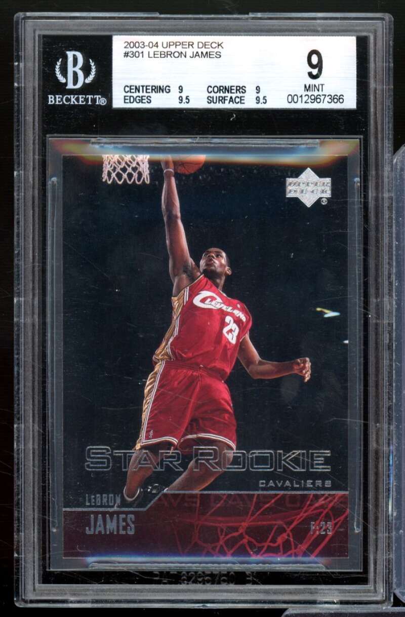 LeBron James Rookie Card 2003-04 Upper Deck #301 BGS 9 Image 1