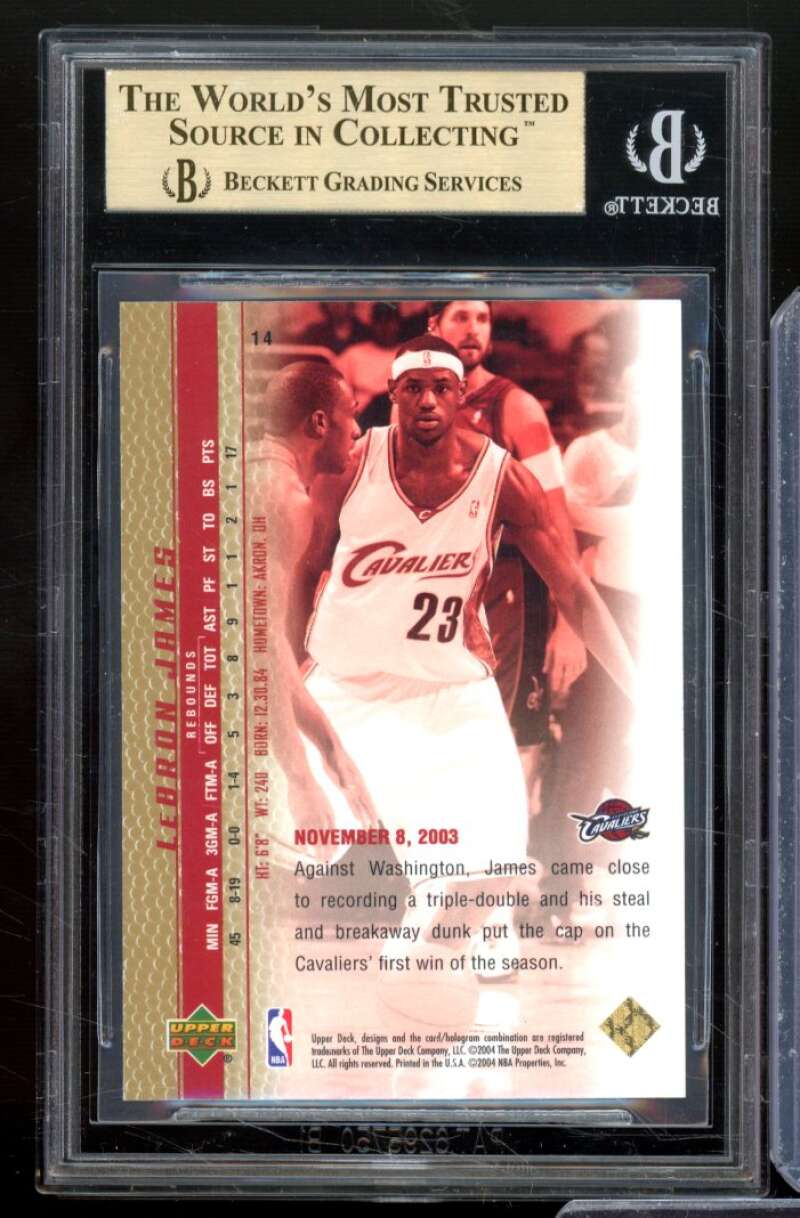 LeBron James Card 2003-04 Upper Deck Phenomenal Beginning Gold #14 BGS 9.5 Image 2