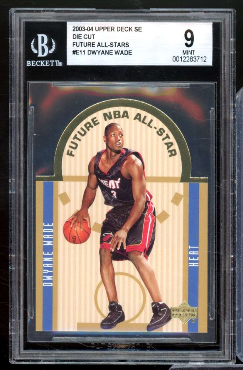 Dwyane Wade Rookie 2003-04 Upper Deck SE Die-Cut Future All-Stars #e11 BGS 9 Image 1