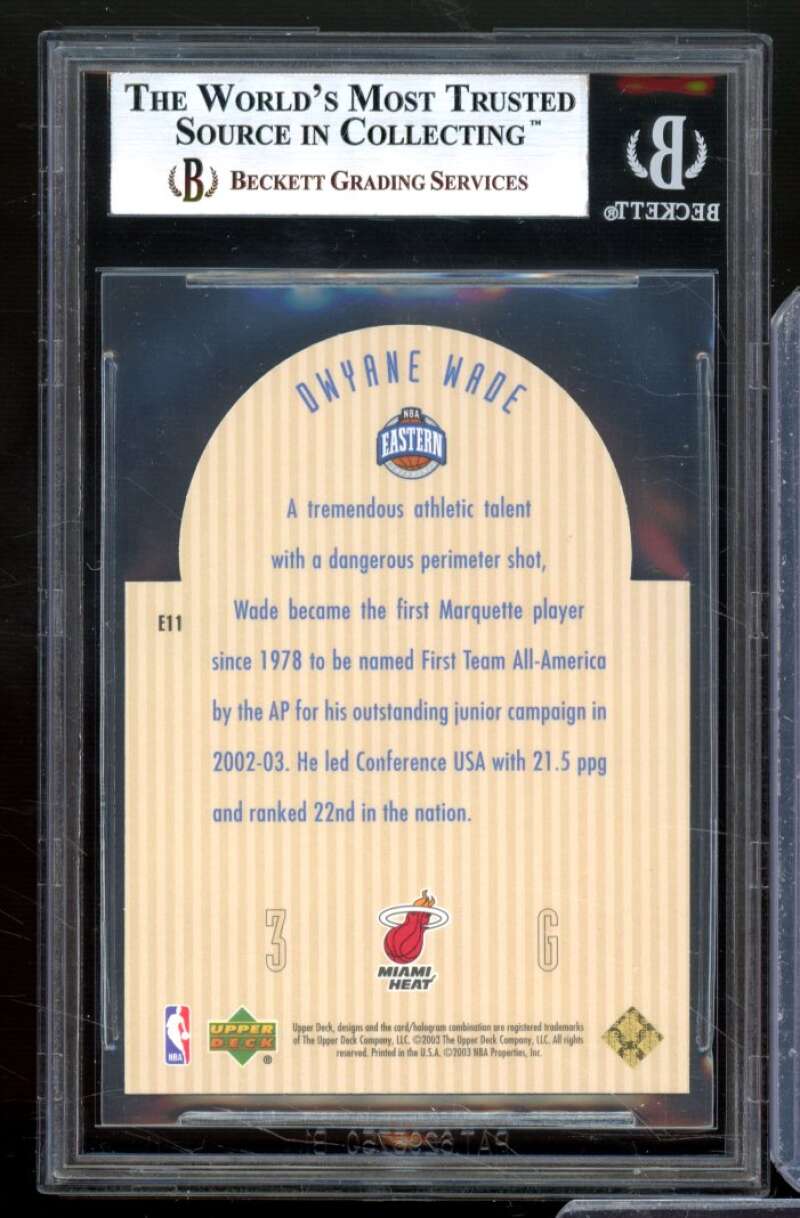 Dwyane Wade Rookie 2003-04 Upper Deck SE Die-Cut Future All-Stars #e11 BGS 9 Image 2