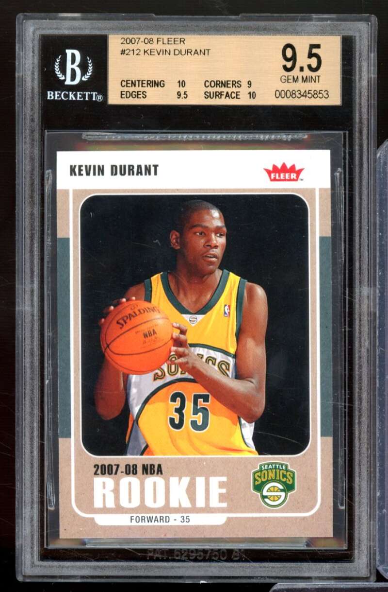 Kevin Durant Rookie Card 2007-08 Fleer #212 BGS 9.5 Image 1