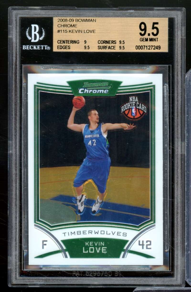 Kevin Love Rookie Card 2008-09 Bowman Chrome #115 BGS 9.5 Image 1