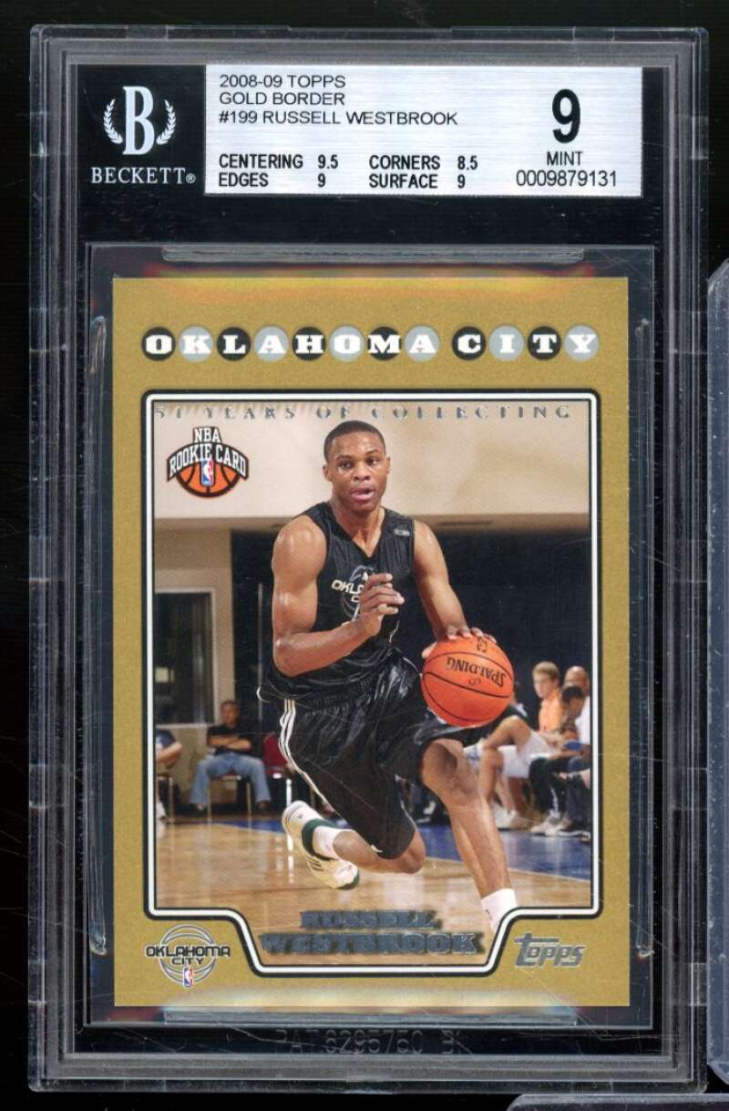 Russell Westbrook Rookie Card 2008-09 Topps Gold #199 BGS 9 Image 1