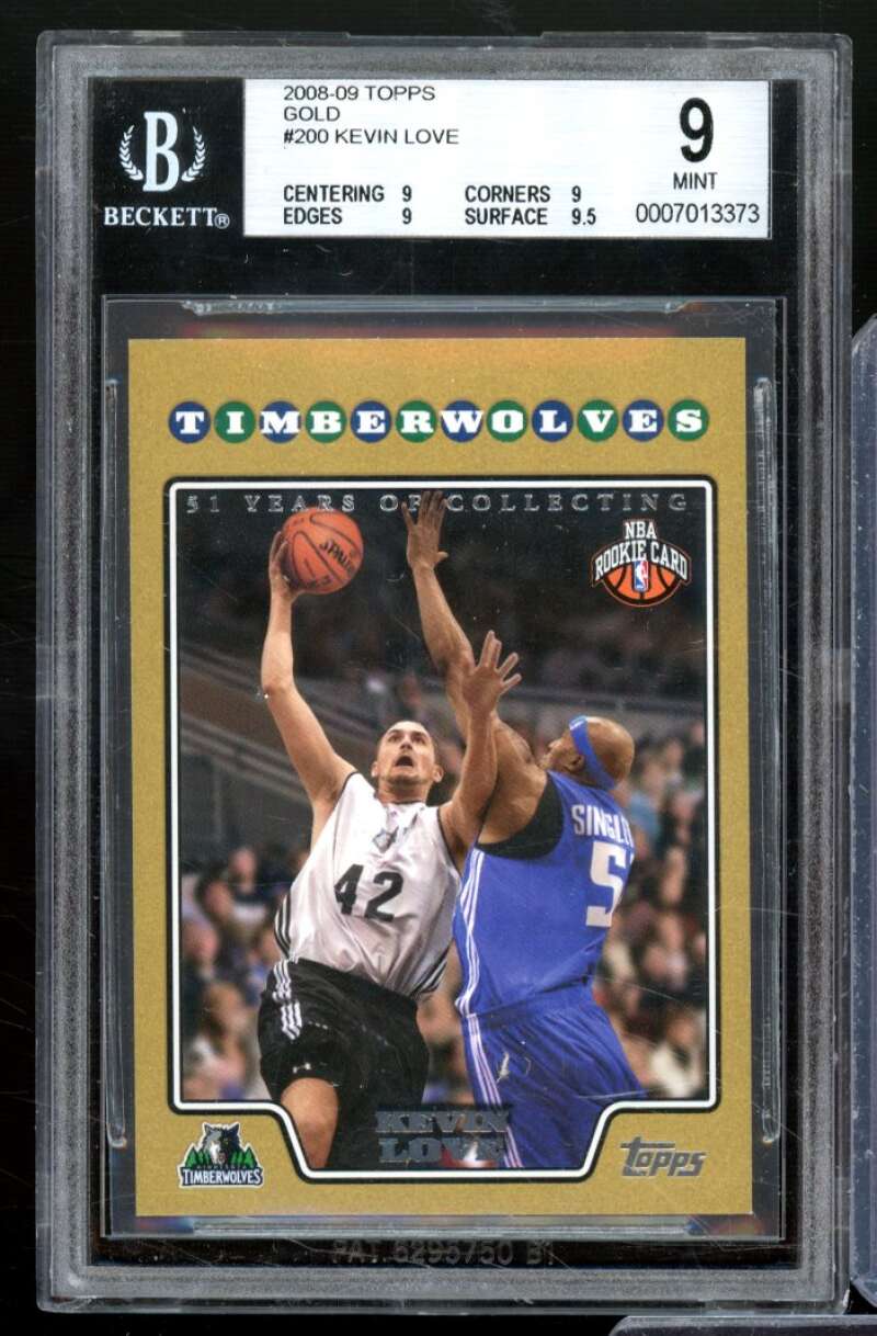 Kevin Love Rookie Card 2008-09 Topps Gold #200 BGS 9 Image 1