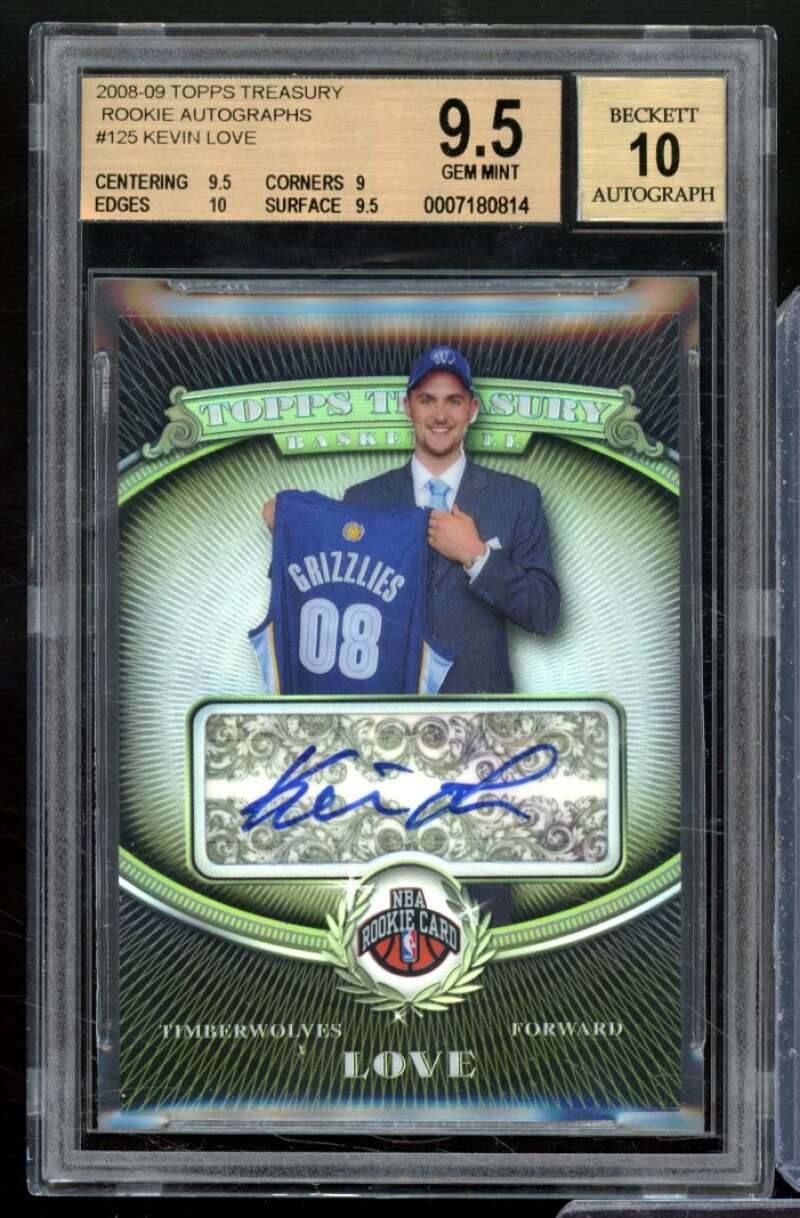 Kevin Love Rookie Card 2008-09 Topps Treasury Rookie Autographs #125 BGS 9.5 Image 1