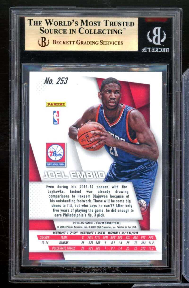 Joel Embiid Rookie Card 2014-15 Panini Prizm #253 BGS 9.5 Image 2