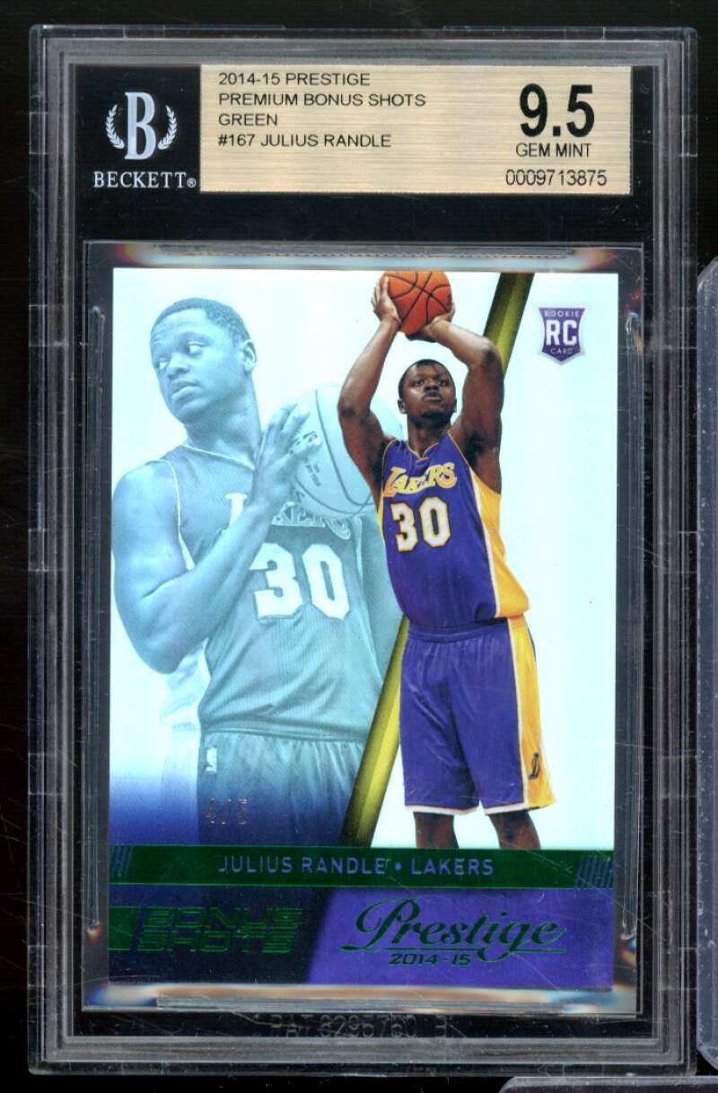 Julius Randle Rookie 2014-15 Prestige Bonus Shots Green (Ser# 4/5) #167 BGS 9.5 Image 1