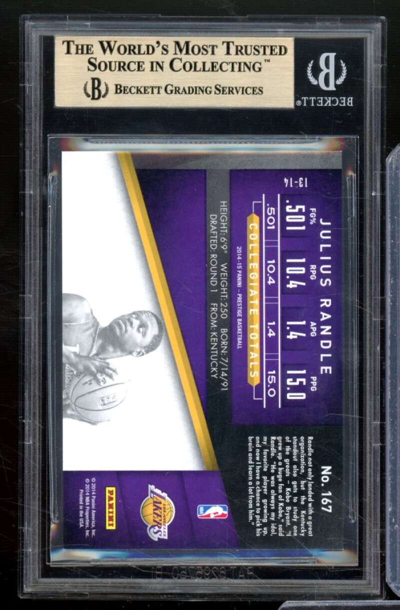 Julius Randle Rookie 2014-15 Prestige Bonus Shots Green (Ser# 4/5) #167 BGS 9.5 Image 2