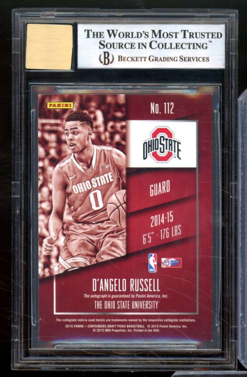 D'Angelo Russell RC 2015-16 Contenders Draft Picks Draft Ticket AU #112B BGS 9 Image 2