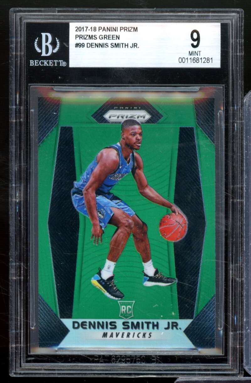 Dennis Smith Jr. Rookie Card 2017-18 Panini Prizm Prizms Green #99 BGS 9 Image 1