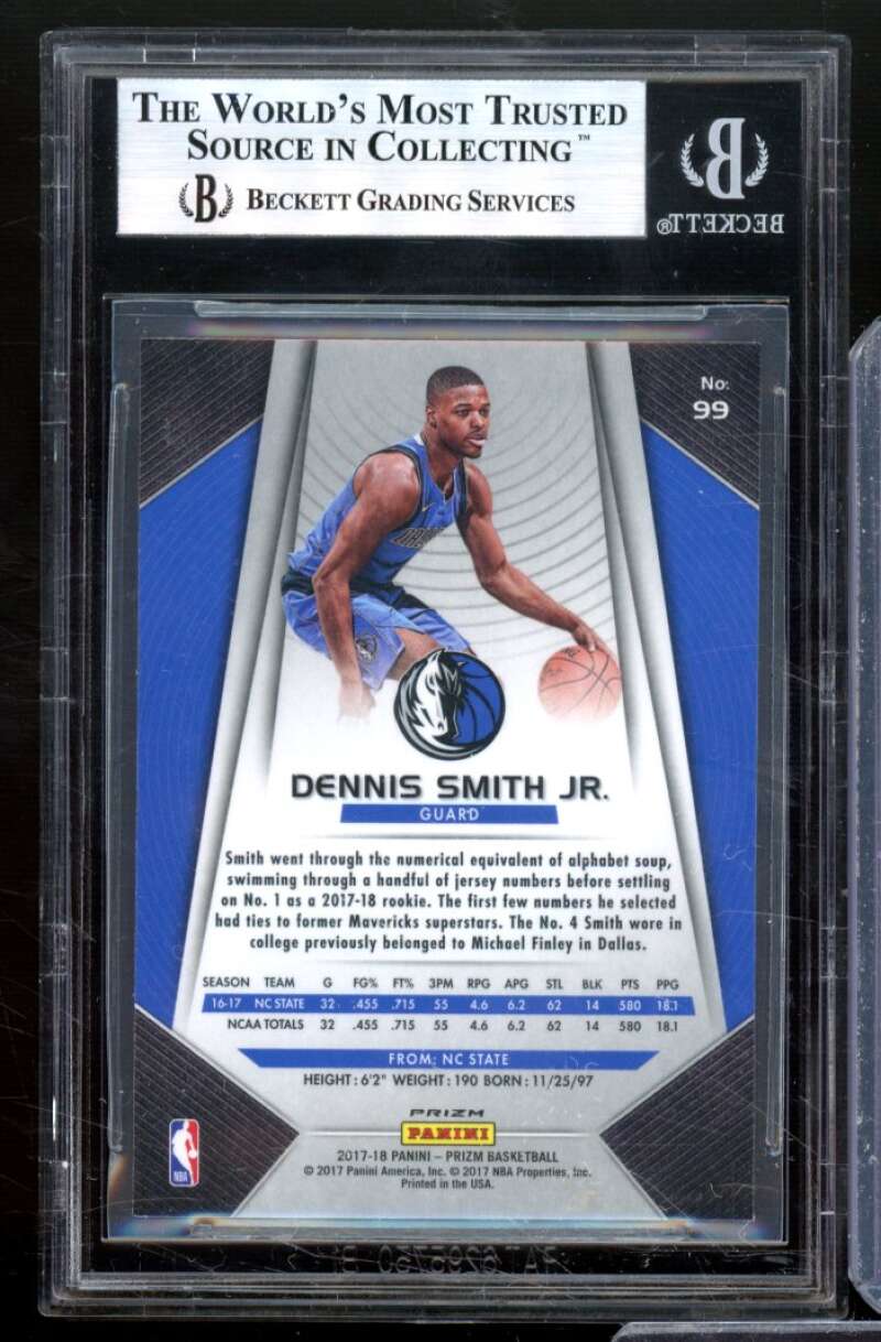 Dennis Smith Jr. Rookie Card 2017-18 Panini Prizm Prizms Green #99 BGS 9 Image 2