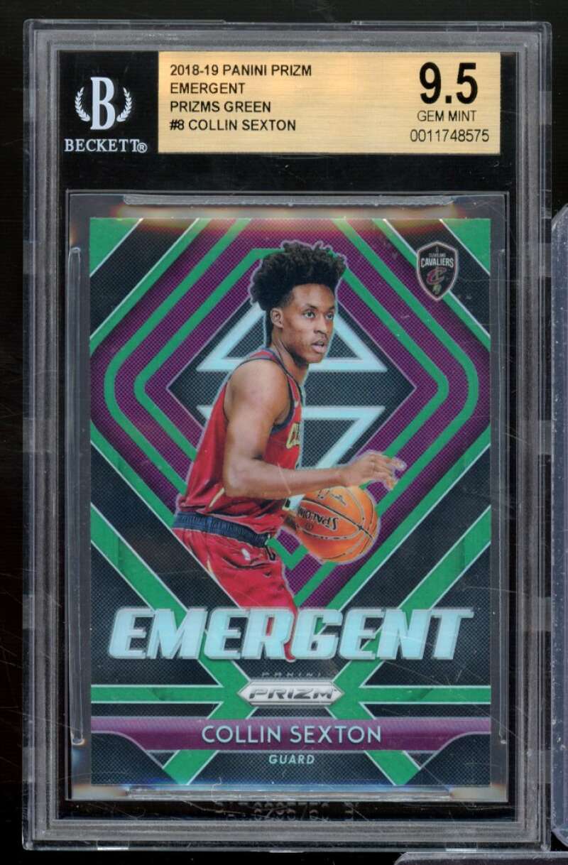 Collin Sexton Rookie Card 2018-19 Panini Prizm Emergent Prizms Green #8 BGS 9.5 Image 1