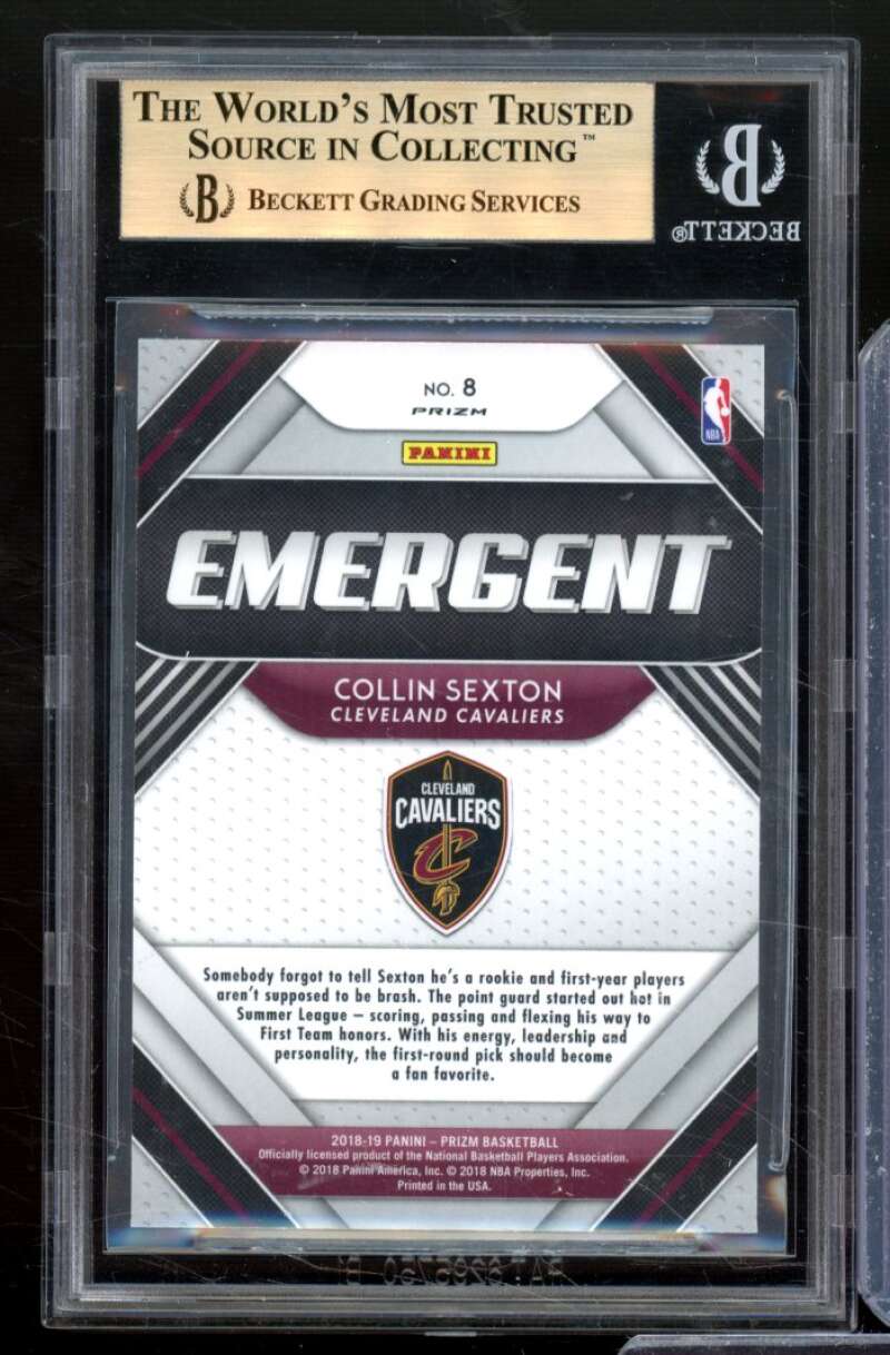 Collin Sexton Rookie Card 2018-19 Panini Prizm Emergent Prizms Green #8 BGS 9.5 Image 2