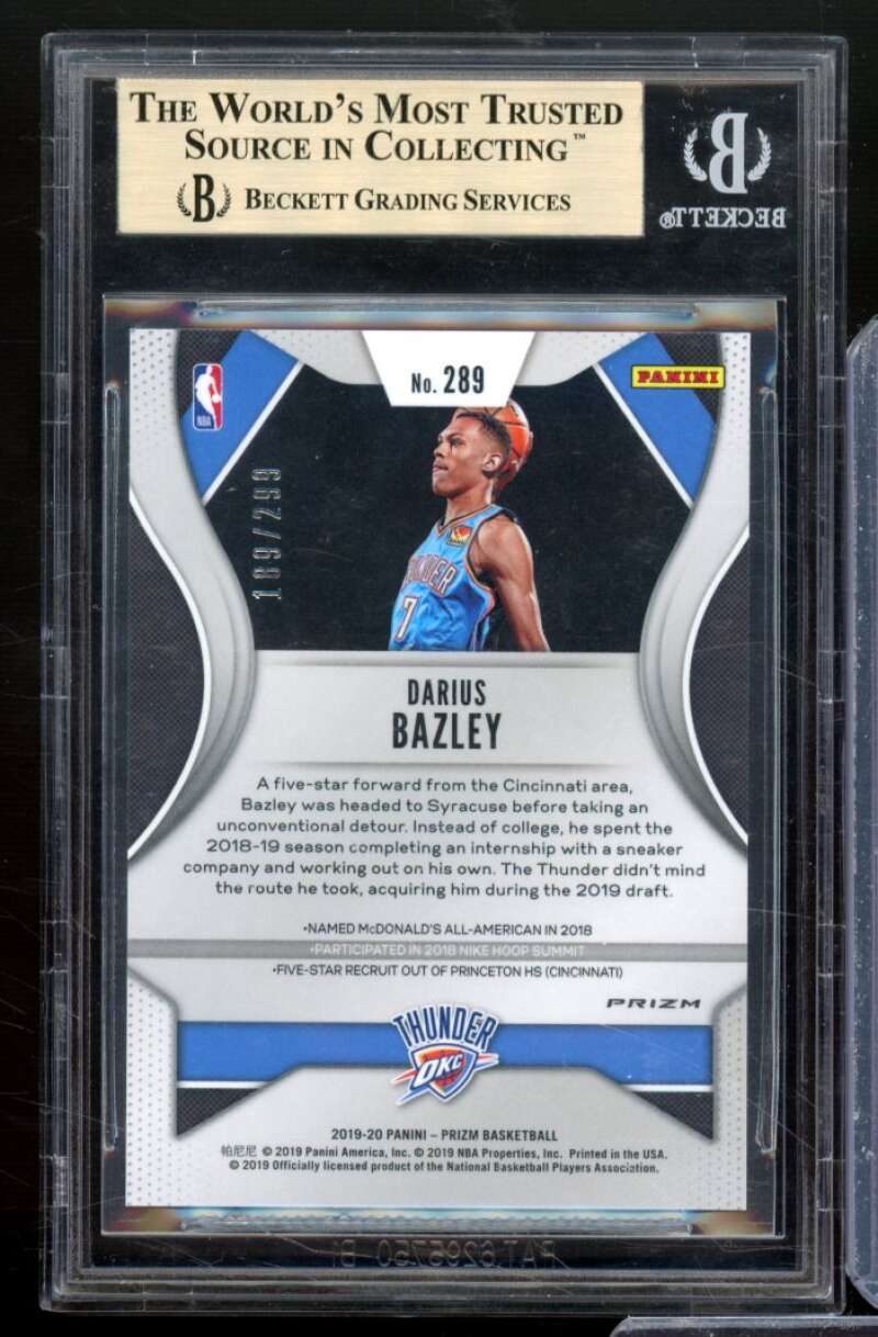 Darius Bazley Rookie Card 2019-20 Panini Prizm Prizms Red #289 BGS 9.5 Image 2