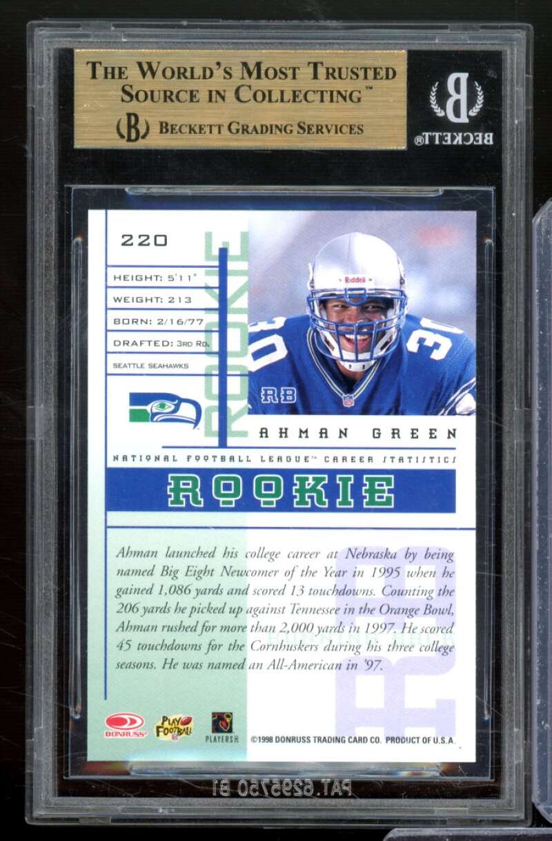 Ahman Green Card 1998 Leaf Rookies and Stars #220 BGS 9.5 Image 2