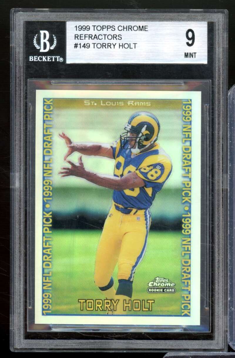 Torry Holt Rookie Card 1999 Topps Chrome Refractors #149 BGS 9 Image 1