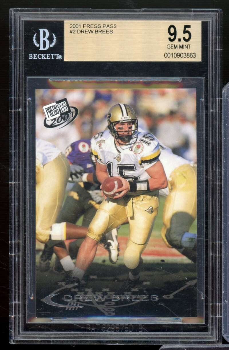 Drew Brees Rookie Card 2001 Press Pass #2 BGS 9.5 Image 1